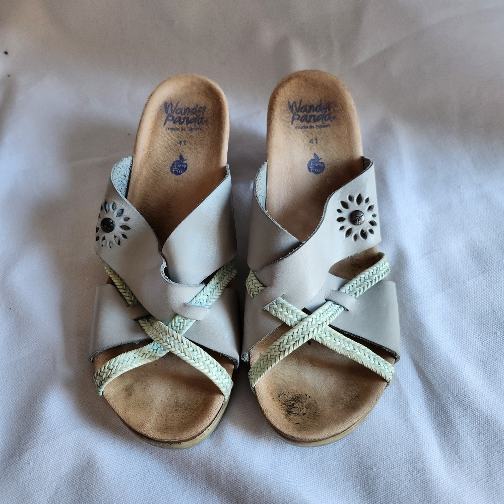 WANDA PANDA | 40 Leather Walking Sandals | tan beige